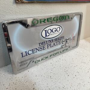 Oregon Ducks Chrome License Plate Frame DUCK FOR LIFE New